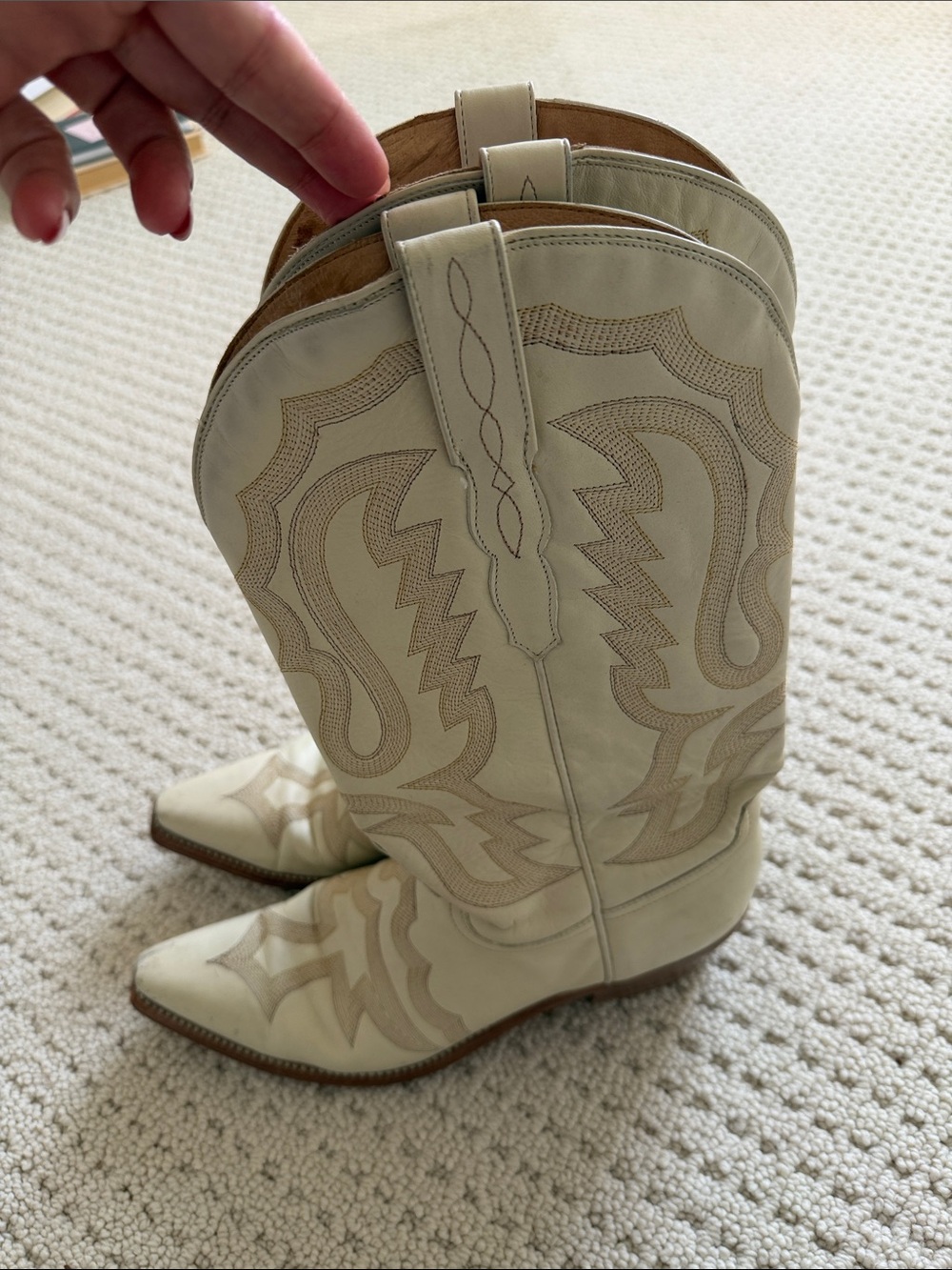 Authentic Lucchese Cream Western Cowboy Boots